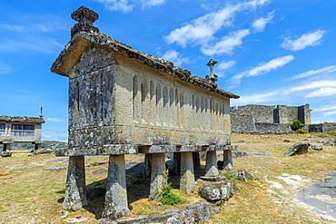 Traditional Espigueiros (Granary), Lindoso, Peneda Geres National Park, Minho province, Portugal, Europe