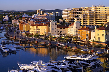 Vilamoura marina at night, Algarve, Portugal,, Europe