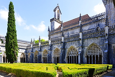 King Joao I Cloister, Arcade Screens, Dominican Monastery of Batalha (Saint Mary of the Victory Monastery), UNESCO World Heritage Site, Batalha, Leiria district, Portugal, Europe