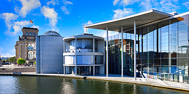 Paul-Loebe Parliament building along the Spree River, Government district in Berlin Mitte, Berlin, Germany, Europe