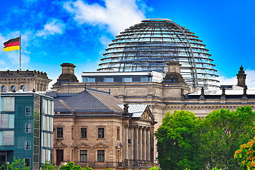 Reichstag Building housing the German Bundestag, Government district, Tiergarten, Berlin, Germany, Europe