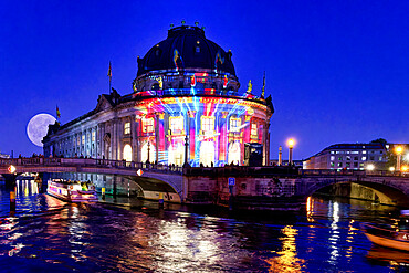 Bode Museum during the Festival of Lights, Museum Island, UNESCO World Heritage Site, Berlin Mitte district, Berlin, Germany, Europe