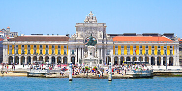 Praca do Comercio and Victory Arch, Lisbon, Portugal, Europe