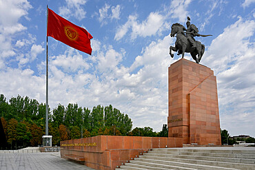 Manas Monument inspired by a traditional epic, Ala-Too Square, Bishkek, Kyrgyzstan