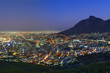 Sunset over Cape Town city, South Africa, Africa