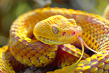 AI generated image of a Stylized viper snake