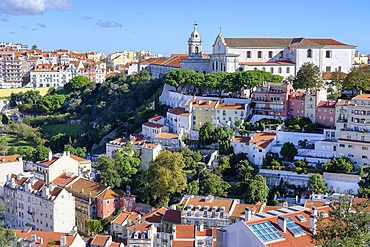 View over the Graca Convent and Church, Lisbon, Portugal