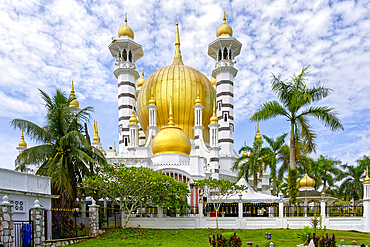 Ubudiah Mosque with golden dome in Moorish style, Kuala Kangsar, Perak state, Malaysia