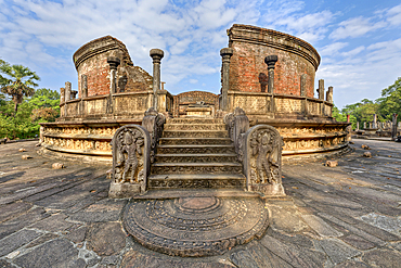 Vatadage circular temple, Polonnaruwa ruins of the garden-city created by Parakramabahu the Great in the 12th century, Polonnaruwa, Sri Lanka