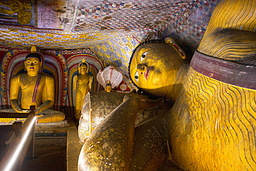 Buddha statues and murals in Dambulla Cave Temple, Dambulla, Sri Lanka