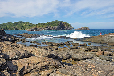 Rocks and waves at Ponta da Lagoinha, Buzios, Rio de Janeiro State, Brazil, South America 