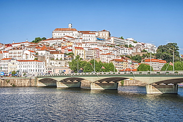 View to the old city and the University over the Mondego river, Coimbra, UNESCO World Heritage Site, Beira Province, Portugal, Europe 