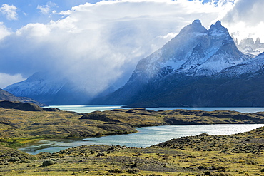 Cloud formations over Lago Nordenskjold, Torres del Paine National Park, Chilean Patagonia, Chile, South America