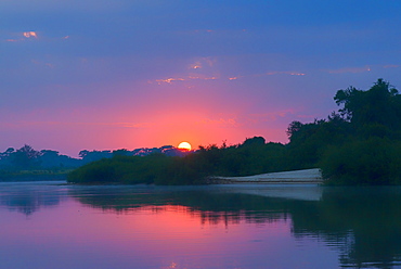 Sunrise over Cuiaba River, Pantanal, Mato Grosso State, Brazil, South America