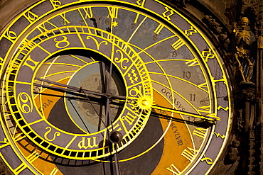 Astronomical Clock on the Town Hall, Old Town Square, UNESCO World Heritage Site, Prague, Czech Republic, Europe