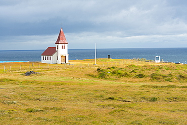 Church by the Sea, Hellnar, Snaefellsnes Peninsula, Iceland, Polar Regions