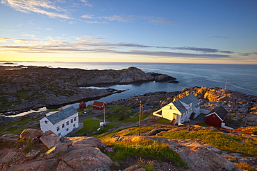 Coastal landscape vista from the idyllic Lindesnes Fyr Lighthouse, Lindesnes, Vest-Agder, Norway, Scandinavia, Europe