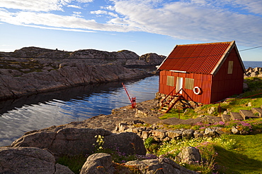 Wharf and shed, Lindesnes Fyr Lighthouse, Lindesnes, Vest-Agder, Norway, Scandinavia, Europe