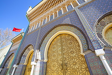 Royal Palace door, Fes, Morocco, North Africa, Africa