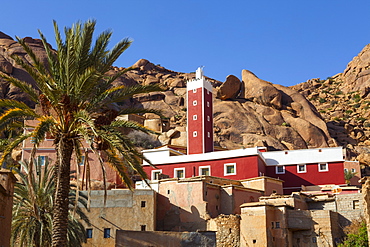 The Red Mosque of Adai, Tafraoute, Anti Atlas, Morocco, North Africa, Africa