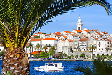 Picturesque Old Town Korcula and harbour, Korcula, Dalmatia, Croatia, Europe