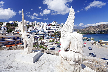 Monument of Dadalos and Icarus, Agia Galini, South Coast, Crete, Greek Islands, Greek Islands, Greece, Europe