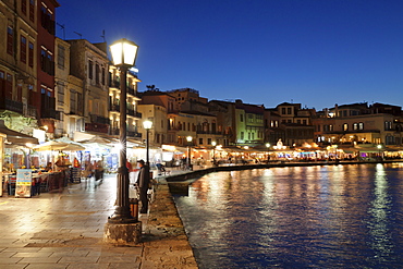 Promenade at Venetian Port, Chania, Crete, Greek Islands, Greece, Europe