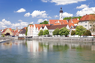 Old town of Landsberg am Lech, Lech River, Bavaria, Germany, Europe