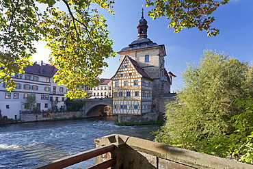 Old Town Hall, UNESCO World Heritage Site, Regnitz River, Bamberg, Franconia, Bavaria, Germany, Europe