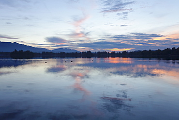 Staffelsee Lake at sunset, Upper Bavaria, Bavarian Alps, Bavaria, Germany, Europe