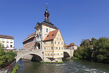 Old Town Hall, UNESCO World Heritage Site, Regnitz River, Bamberg, Franconia, Bavaria, Germany, Europe