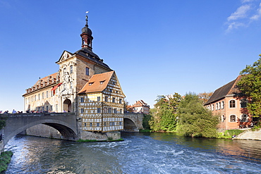 Old Town Hall, UNESCO World Heritage Site, Regnitz River, Bamberg, Franconia, Bavaria, Germany, Europe