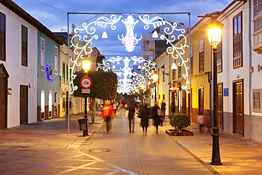 Calle Real at Christmas time, San Sebastian, La Gomera, Canary Islands, Spain, Europe