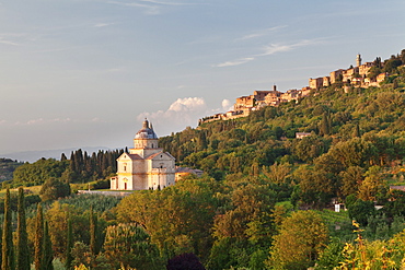 San Biagio church and Montepulciano, Siena Province, Tuscany, Italy, Europe