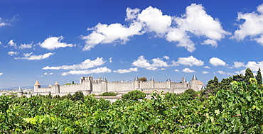 La Cite, medieval fortress city, Carcassonne, UNESCO World Heritage Site, Languedoc-Roussillon, France, Europe