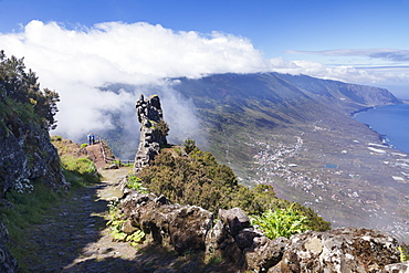 View from Mirador de Jinama to El Golfo Valley, UNESCO biosphere reserve, El Hierro, Canary Islands, Spain, Atlantic, Europe