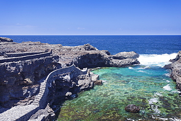 Natural swimming pool, Charco Manso Bay, Punta Norte near Echedo, UNESCO biosphere reserve, El Hierro, Canary Islands, Spain, Atlantic, Europe