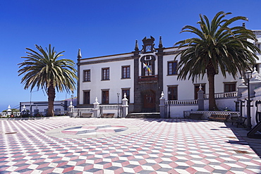 Townhall at Plazza Virrey de Manila Square, Valverde, UNESCO biosphere reserve, El Hierro, Canary Islands, Spain, Europe