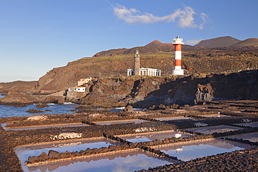 Salines Teneguia, Faro de Fuencaliente lighthouses, Punta de Fuencaliente, La Palma, Canary Islands, Spain, Europe