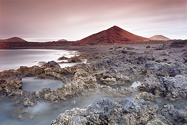 Lava coast near Los Hervideros, Montanas del Fuego, Parque Natinal de Timanfaya, Lanzarote, Canary Islands, Spain, Atlantic, Europe