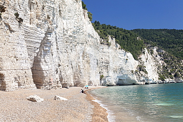 Vignanotica Bay between Mattinata and Vieste, Gargano, Foggia Province, Puglia, Italy, Europe