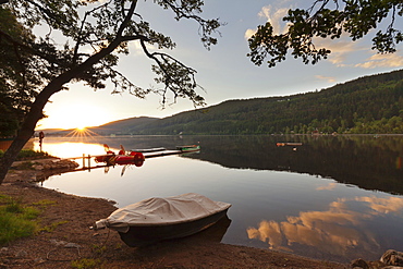 Titisee Lake at sunrise, Black Forest, Baden-Wurttemberg, Germany, Europe