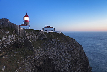 Lighthouse at Cabo de Sao Vicente, Sagres, Algarve, Portugal, Europe