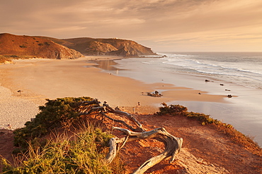 Praia do Amado beach at sunset, Carrapateira, Costa Vicentina, west coast, Algarve, Portugal, Europe