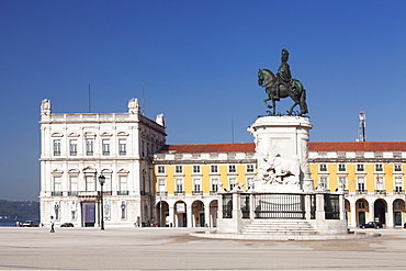 Praca do Comercio, monument of King Jose I, Baixa, Lisbon, Portugal, Europe