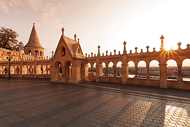 Fisherman's Bastion at sunrise, Buda Castle Hill, Budapest, Hungary, Europe