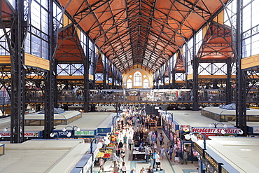 Great Market Hall, Vaci Utca, Old Town of Pest, Budapest, Hungary, Europe