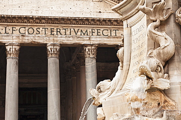 Fontana del Pantheon Fountain at Piazza della Rotonda Square, Pantheon, UNESCO World Heritage Site, Rome, Lazio, Italy, Europe