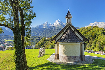 Chapel by mountains in Berchtesgaden, Germany, Europe