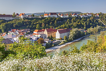 Town and Burghausen Castle in Burghausen, Germany, Europe